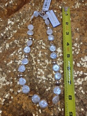 Gemma C. New York Freshwater Pearl and Hematite Necklace
